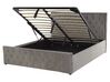 Ottoman Bed AMIENS Velvet Grey 160 x 200 cm (EU King Size)