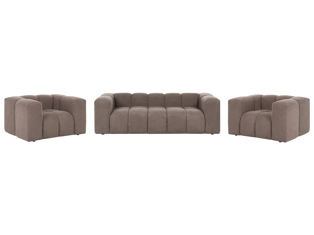 Sofagruppe 5-seters ANTOLA Bouclé Gråbrun_1161695