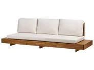 Garden Sofa 3 Seater MARETTIMO Certified Acacia Wood Off-White_953704