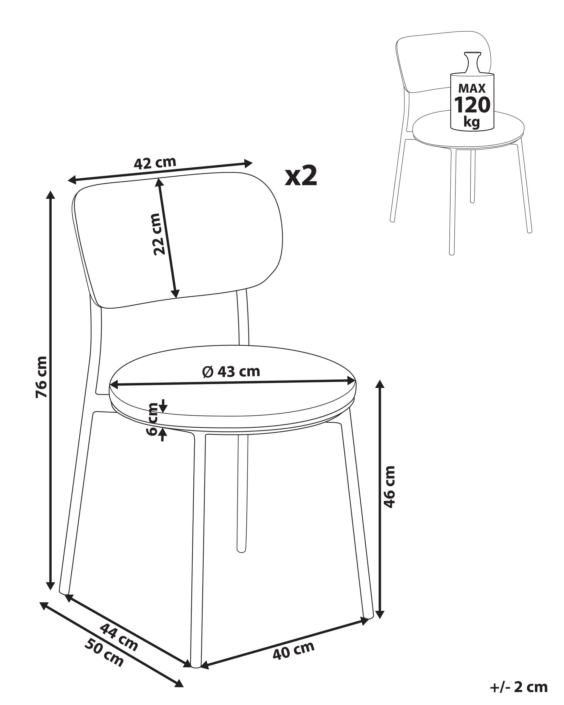 Set of 2 Dining Chairs CASEY Boucle Off-White_887269