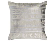 Set of 2 Decorative Cushions OUJDA 50 x 50 cm Cotton Silver Geometric Pattern_831089
