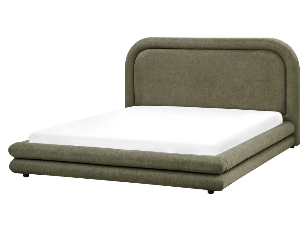 Waterbed Faux Linen LAVARDENS 160 x 200 cm (EU King Size) Green