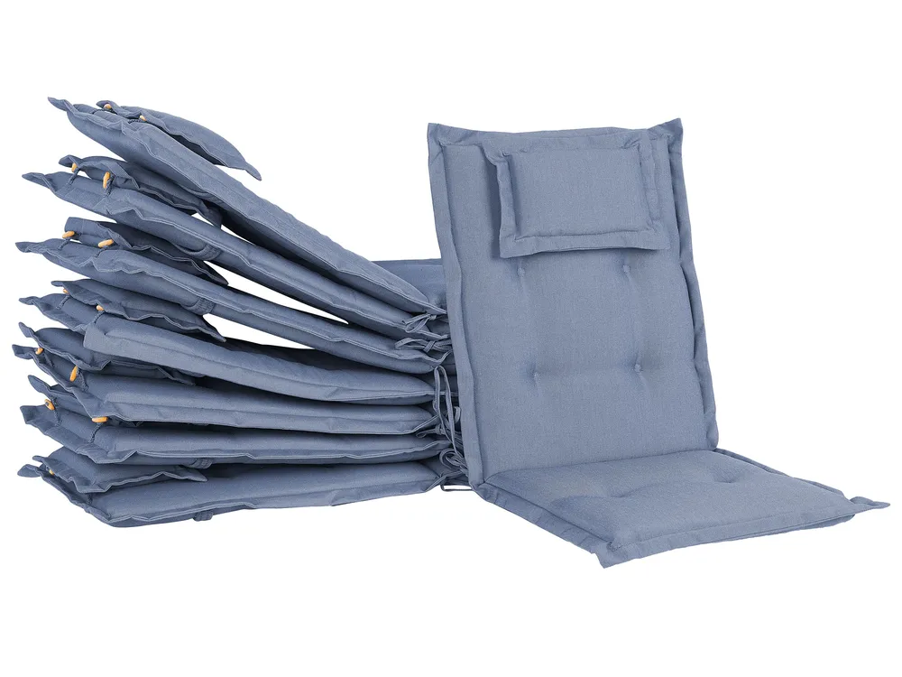 Set of 8 Back/Seat Cushions MAUI 40 x 54 cm Blue_767729