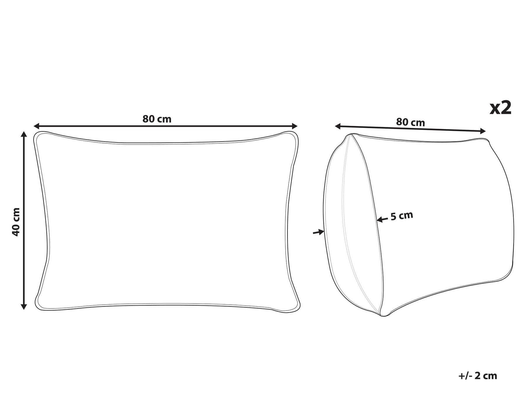 Set of 2 Bed Pillows ERRIGAL Low 40 x 80 cm Microfibre White_898400