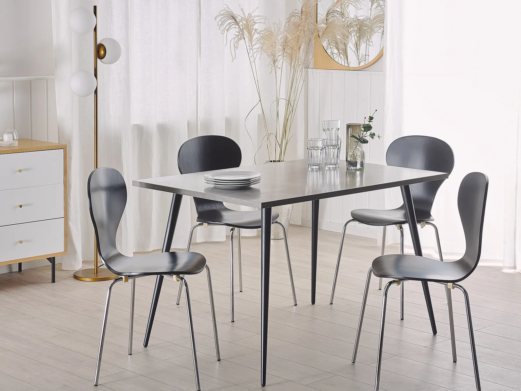 Dining Table SANTIAGO Grey Concrete Effect 120 cm 80 cm_775918