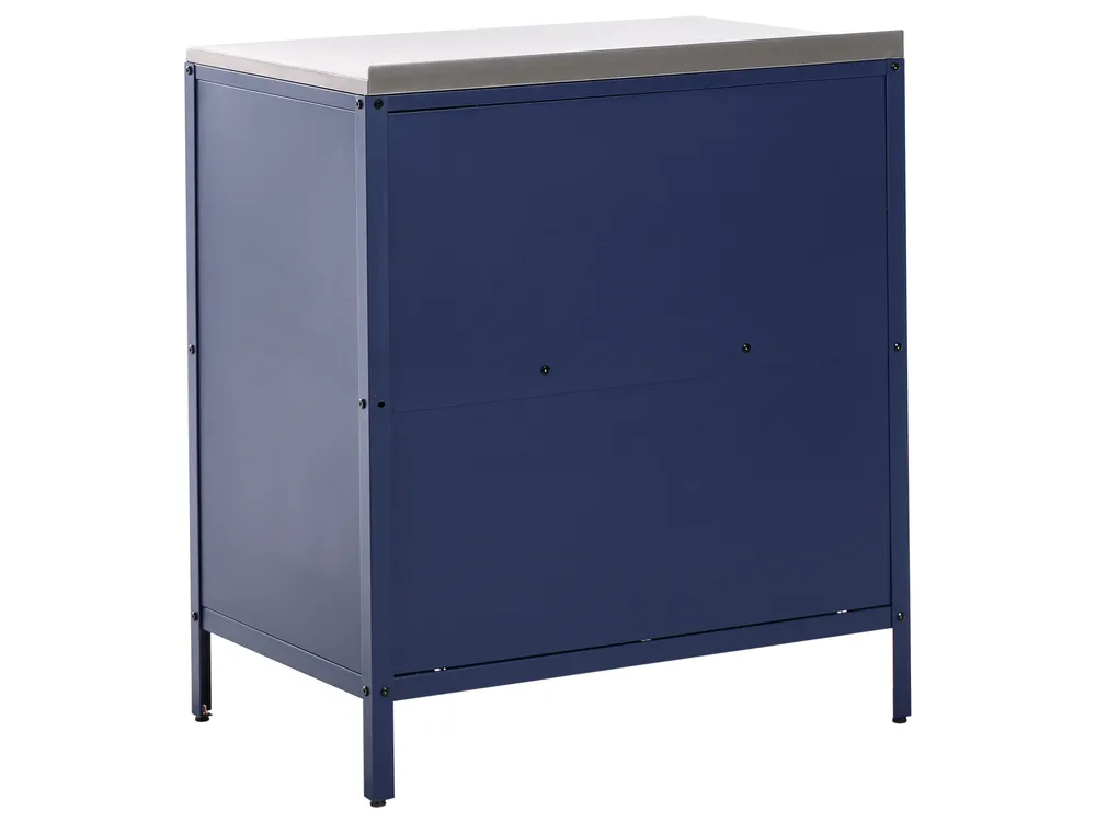 3 Piece Outdoor Kitchen Set with Sink VILAMA Blue Metal_974946