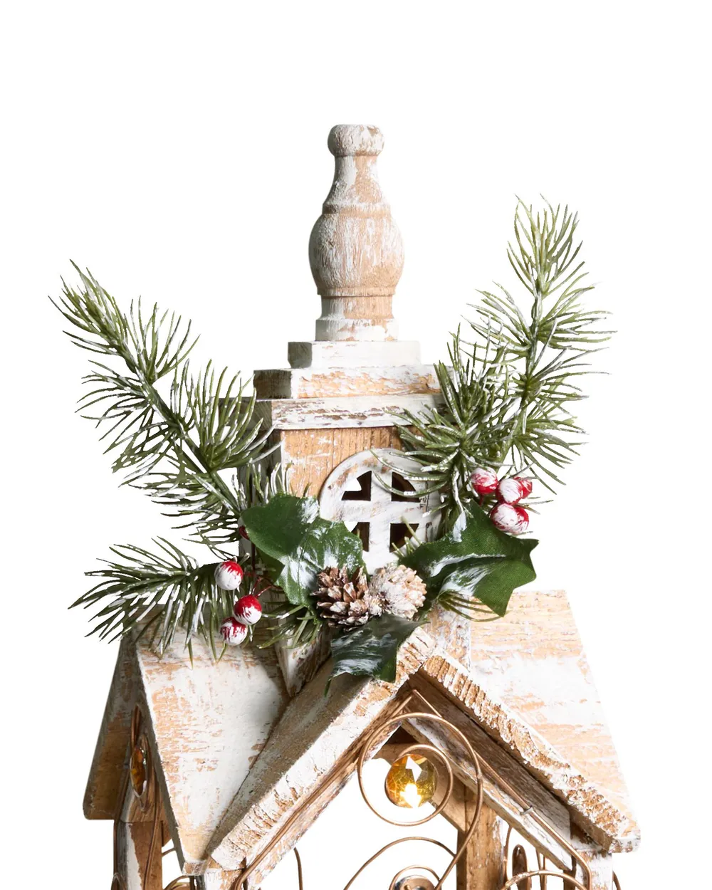 LED-lyhty SYVANSI 46 cm Jouluinen Vaaleanruskea_1028122