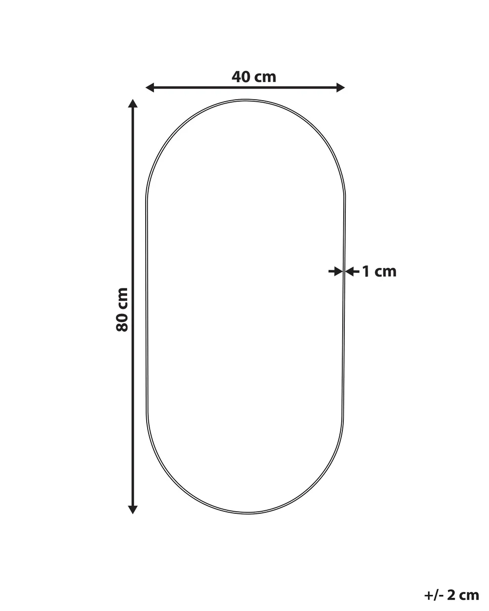 Väggspegel ALFORTVILLE 40 cm 80 cm Silver_844154