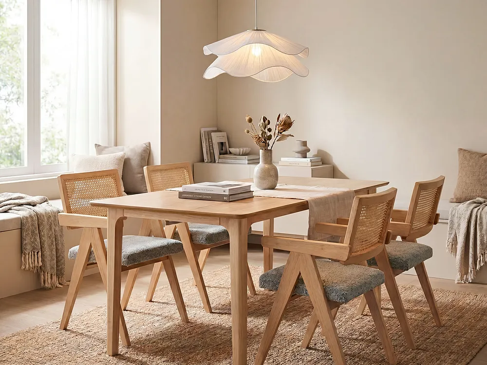 Dining Table DELMAS Light Ash Wood 160 cm 90 cm_1155635
