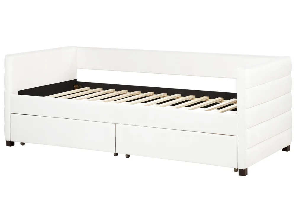 Daybed with Storage MARRAY Velvet Off-White 90 x 200 cm (EU Single)_969798