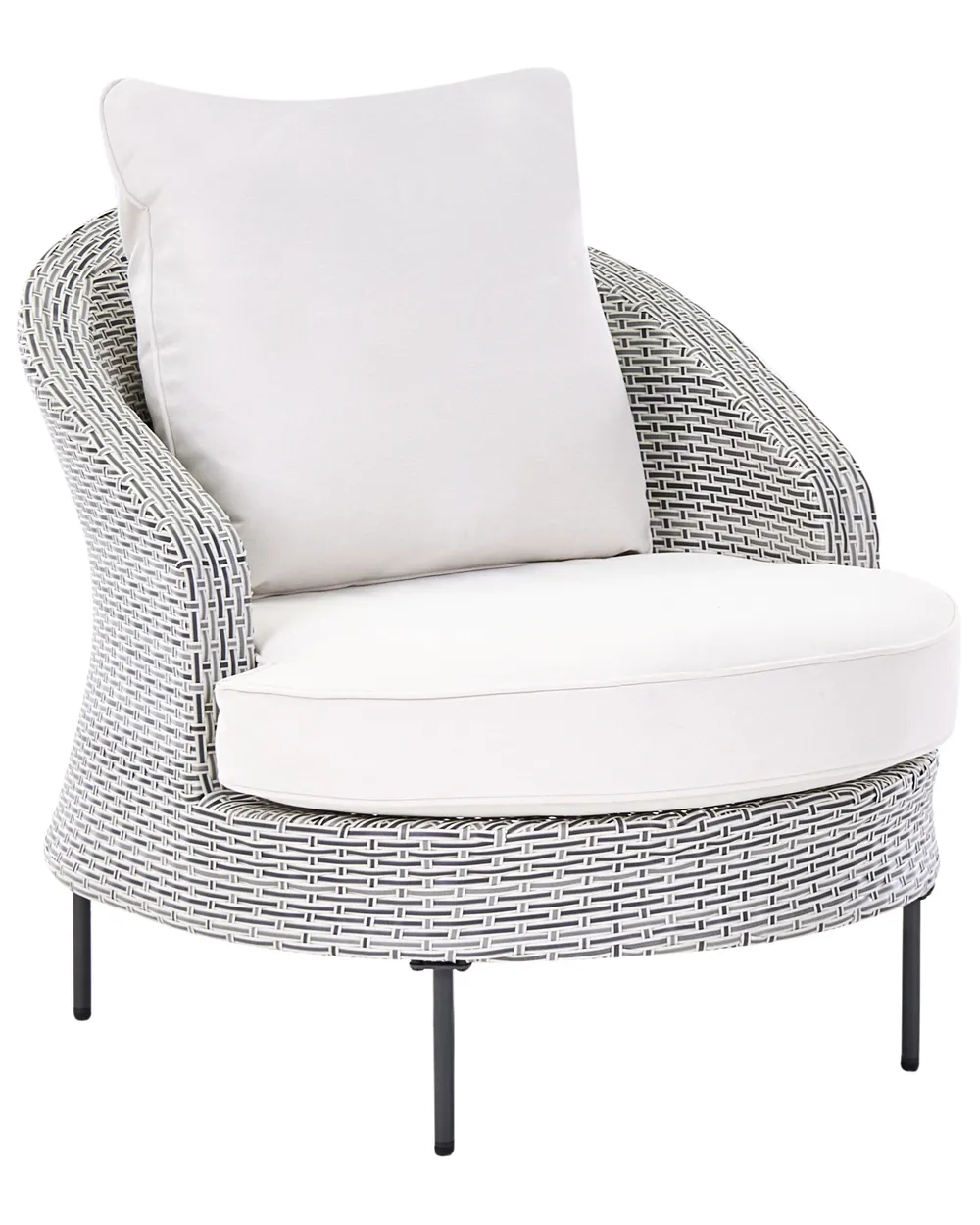 Garden Armchair with Ottoman ARCILLE PE Rattan Grey_1082777