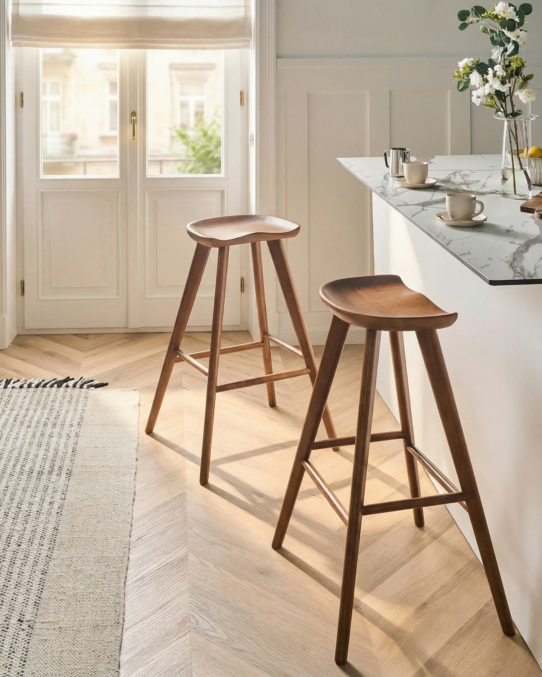 Set of 2 Bar Stools CANDO Brown_1065007