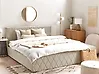 Ottoman Bed ROCHEFORT Velvet Beige 180 x 200 cm (EU Super King)