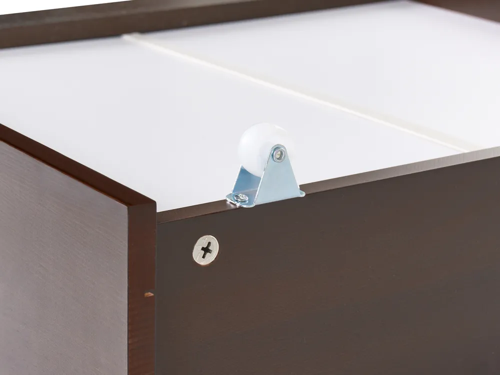Set of 2 Bed Storage Drawers Pine Wood RUMILLY Dark Brown_877185
