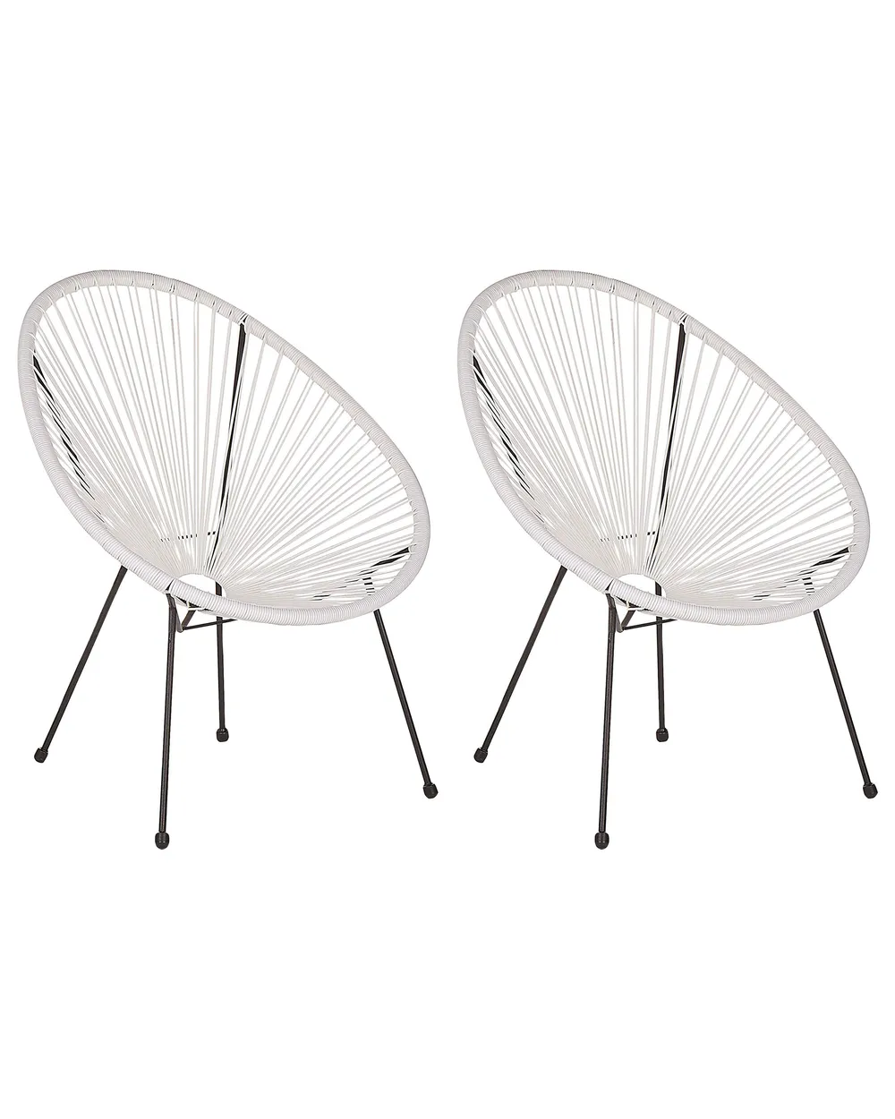 Set of 2 Garden Chairs ACAPULCO II PE Rattan White