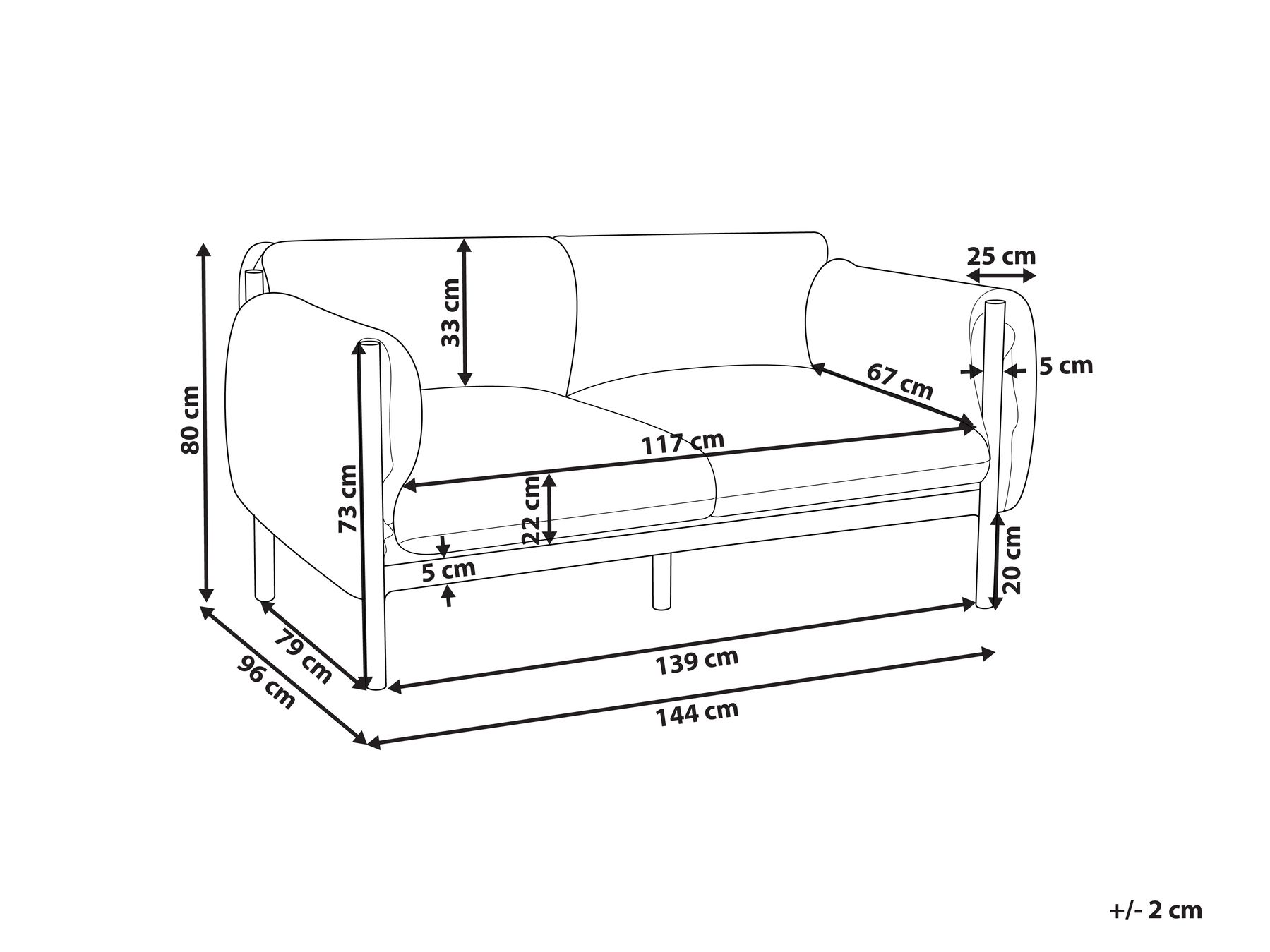 Garden Sofa 2 Seater ESPERIA Metal Grey_868622