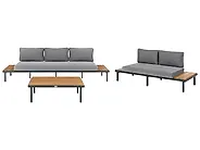 Garden Lounge Set with Table 5 Seater FIVIZZANO Acacia Wood Dark Grey_1161084