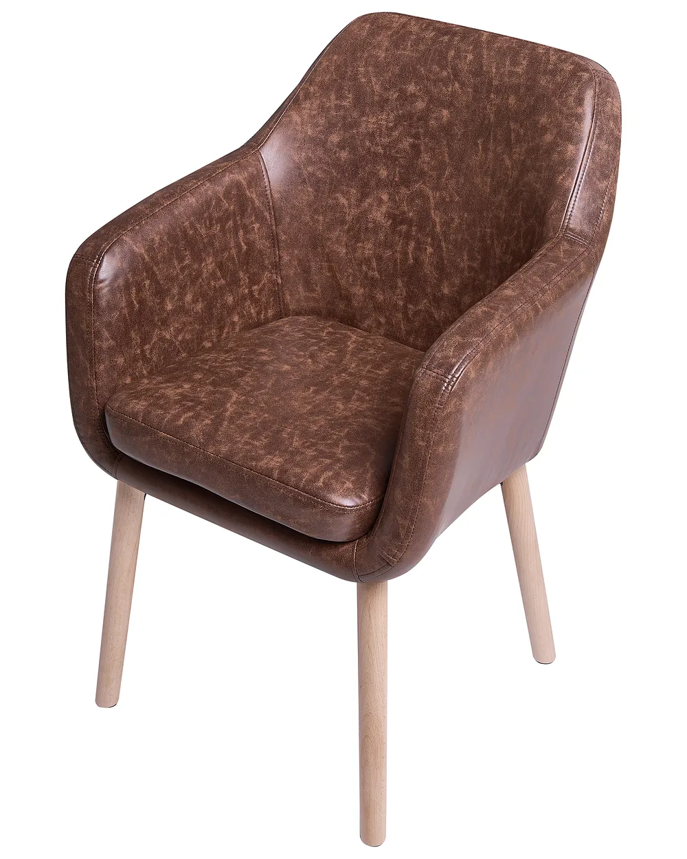 Dining Chair YORKVILLE Faux Leather Dark Brown_1078897