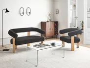 Living Room Set ILBRO Boucle Black/ Light Brown_985043