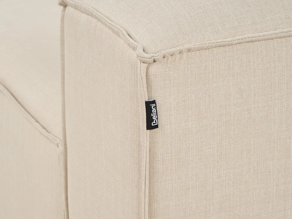 Modular Corner Sofa 2 Seater ARDAL with Ottoman Fabric Beige Left Hand_947823