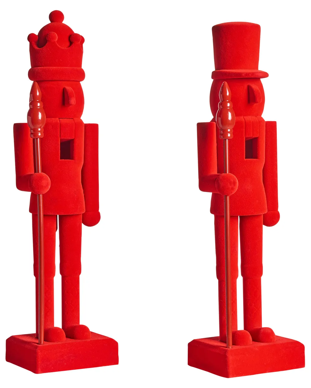 Set of 2 Figurines FLATEY 40 cm Nutcracker Red