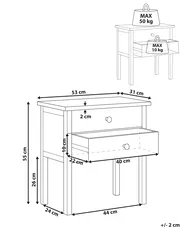 2 Drawer Bedside Table SALTON Sassafras Wood Brown_941486
