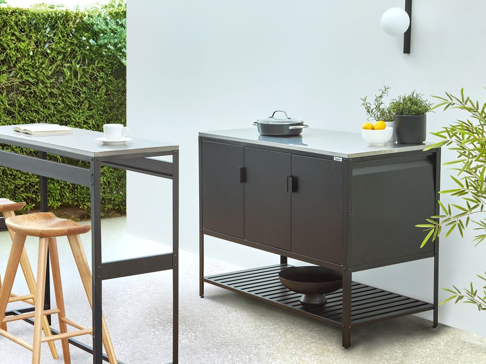 Outdoor Kitchen Cabinet MAENZA Black Metal