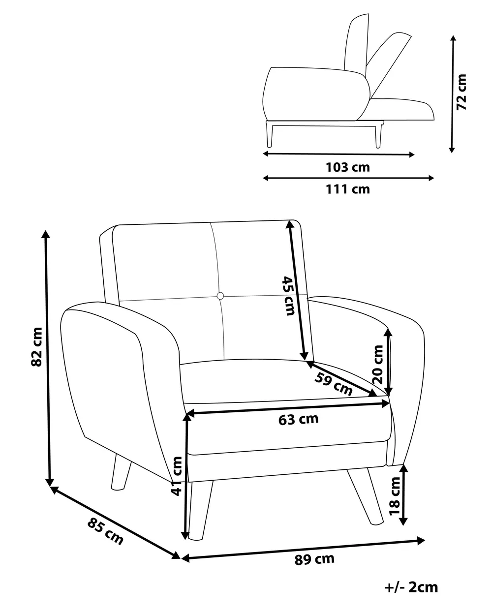 Armchair FLORLI Fabric Light Beige_905870