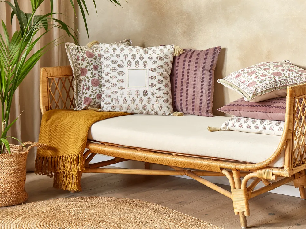 Set of 2 Decorative Cushions SETOSA 45 x 45 cm Cotton Multicolour Geometric Pattern_1079202