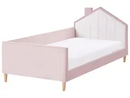 Lastensänky Talo Sametti KERVAN 90 x 200 cm Vaaleanpunainen_1053937