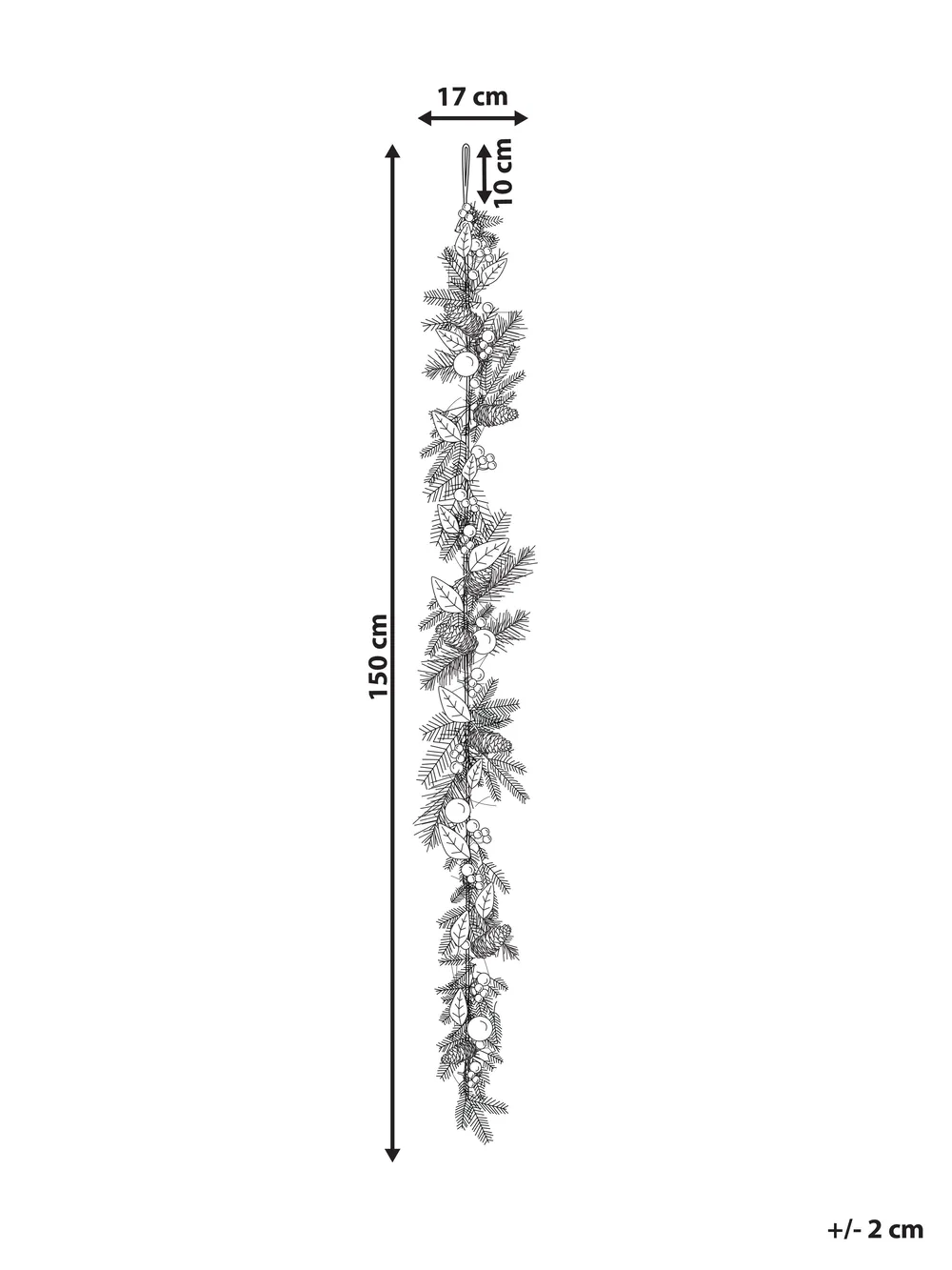 Jouluköynnös LLEIDA 150 cm Hopea_832547