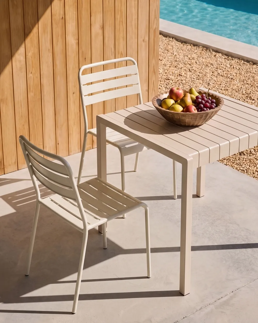 Puutarhatuolisetti 2 kpl LEFKADA Metalli Vaaleanbeige_1101365