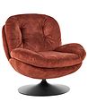 Swivel Armchair NOLVIK Velvet Golden Brown