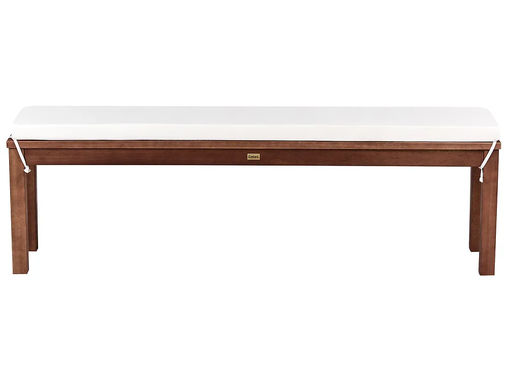 Trädgårdsbänk med dyna TUSCANIA 160 cm Eukalyptusträ Off-White