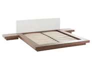 Bed with LED ZEN 160 x 200 cm (EU King Size) Brown Ash Wood_751708