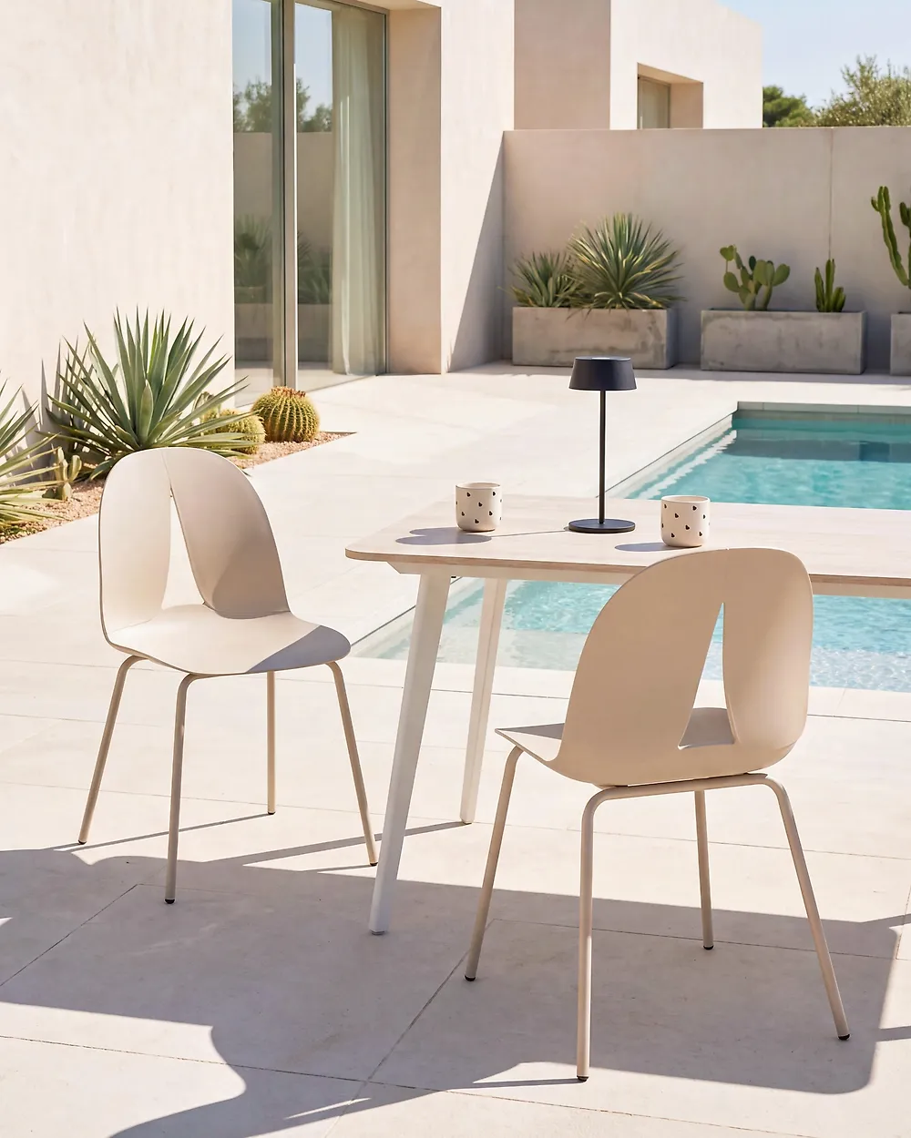 Sett med 2 hagestoler BOLGHERI Uten armlener Beige