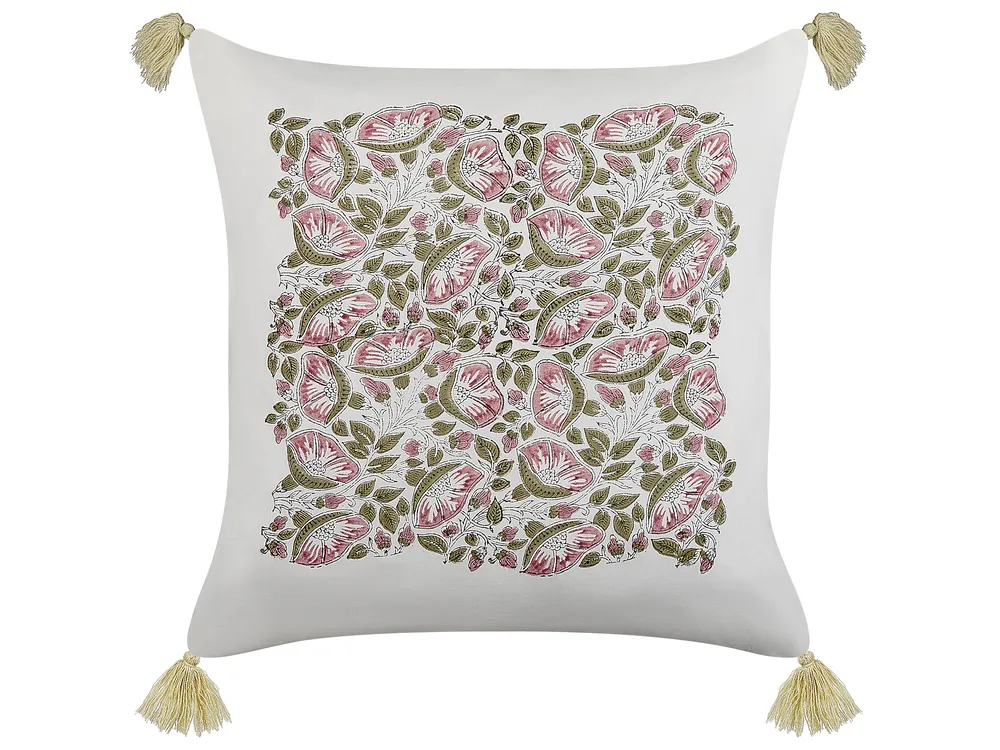 Throw Cushion CARISSA 45 x 45 cm Cotton Multicolour Floral Pattern