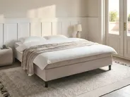 Divan Bed without Headboard Fabric COUNTESS 180 x 200 cm (EU Super King) Beige_1054187