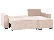 Corner Sofa Bed 3 Seater EDANE with Storage Fabric Beige Left Hand_1057112
