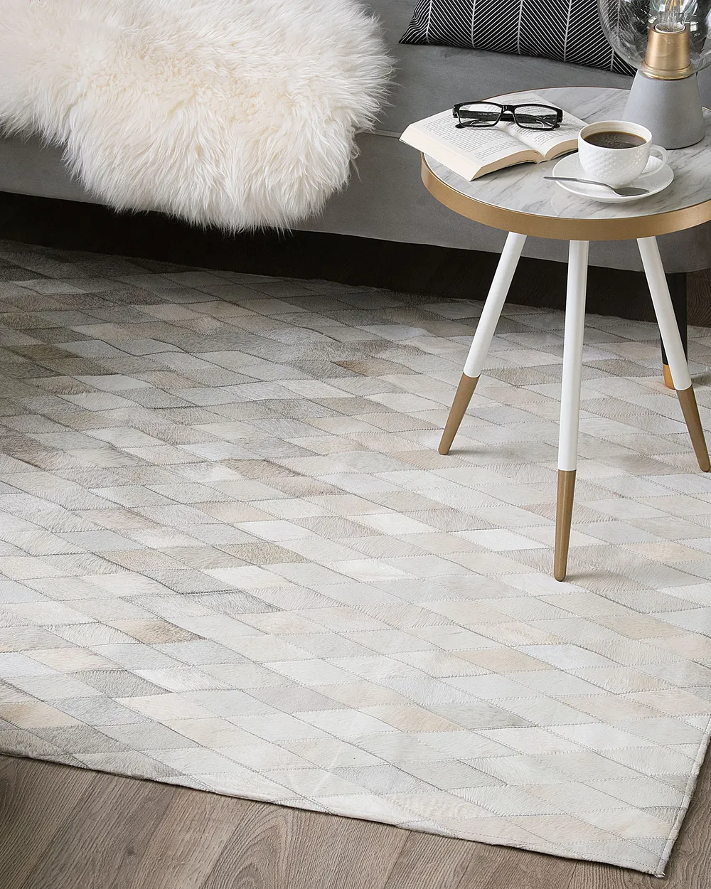 Matto MALDAN Beige 160 x 230 cm nahka