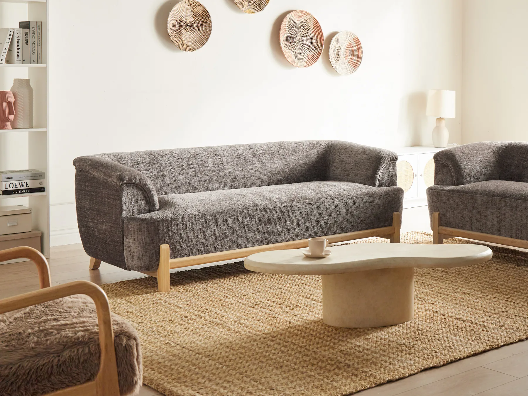 Sofa 3 Seater ALNOR Chenille Brown_1019052