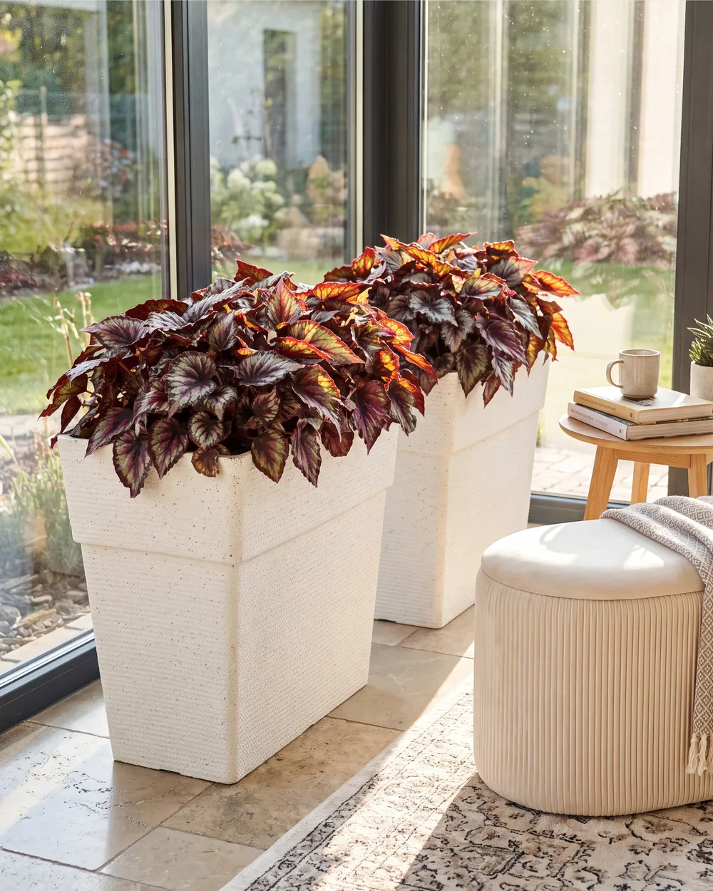 Set of 2 Plant Pots NIGELLIA 42 cm Off-White