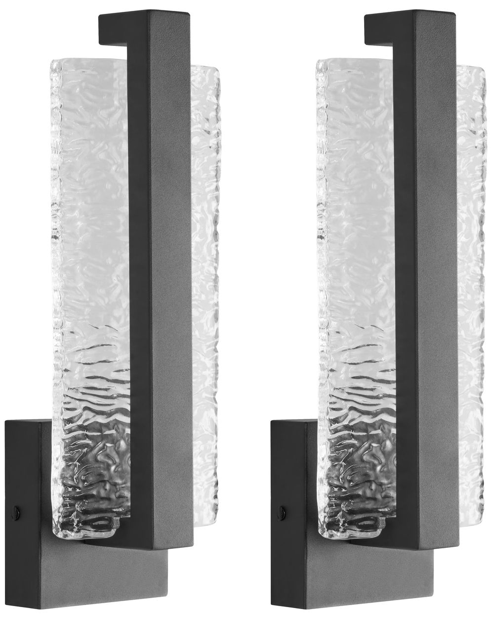 Set of 2 Outdoor LED Wall Lights YANTRA Black