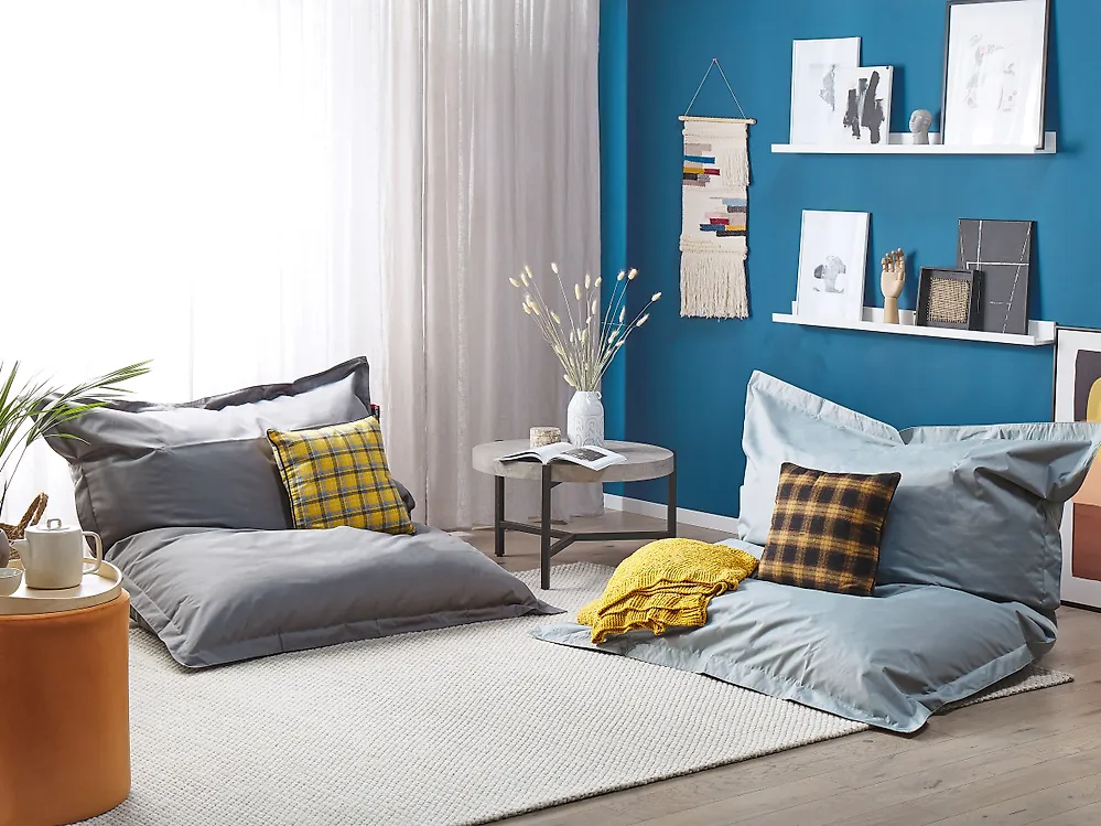Säkkituolin päällinen FUZZY 140 cm 180 cm Vaaleanharmaa_1168924