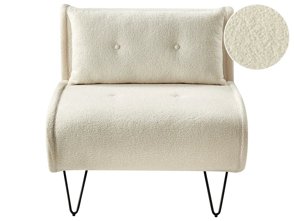Single Sofa Bed VESTFOLD Boucle Off-White_930402