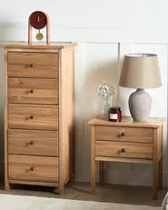 2 Drawer Bedside Table SALTON Sassafras Wood Brown_941791