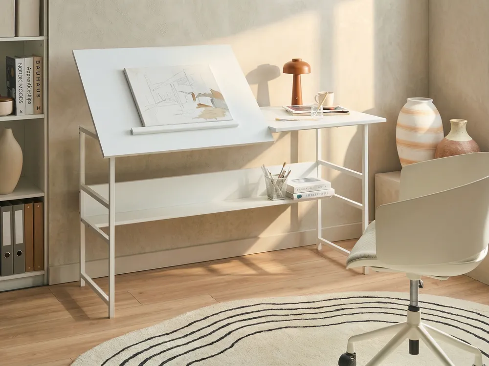 Tilting Drawing Desk ORAN 140 cm 60 cm White_1068883