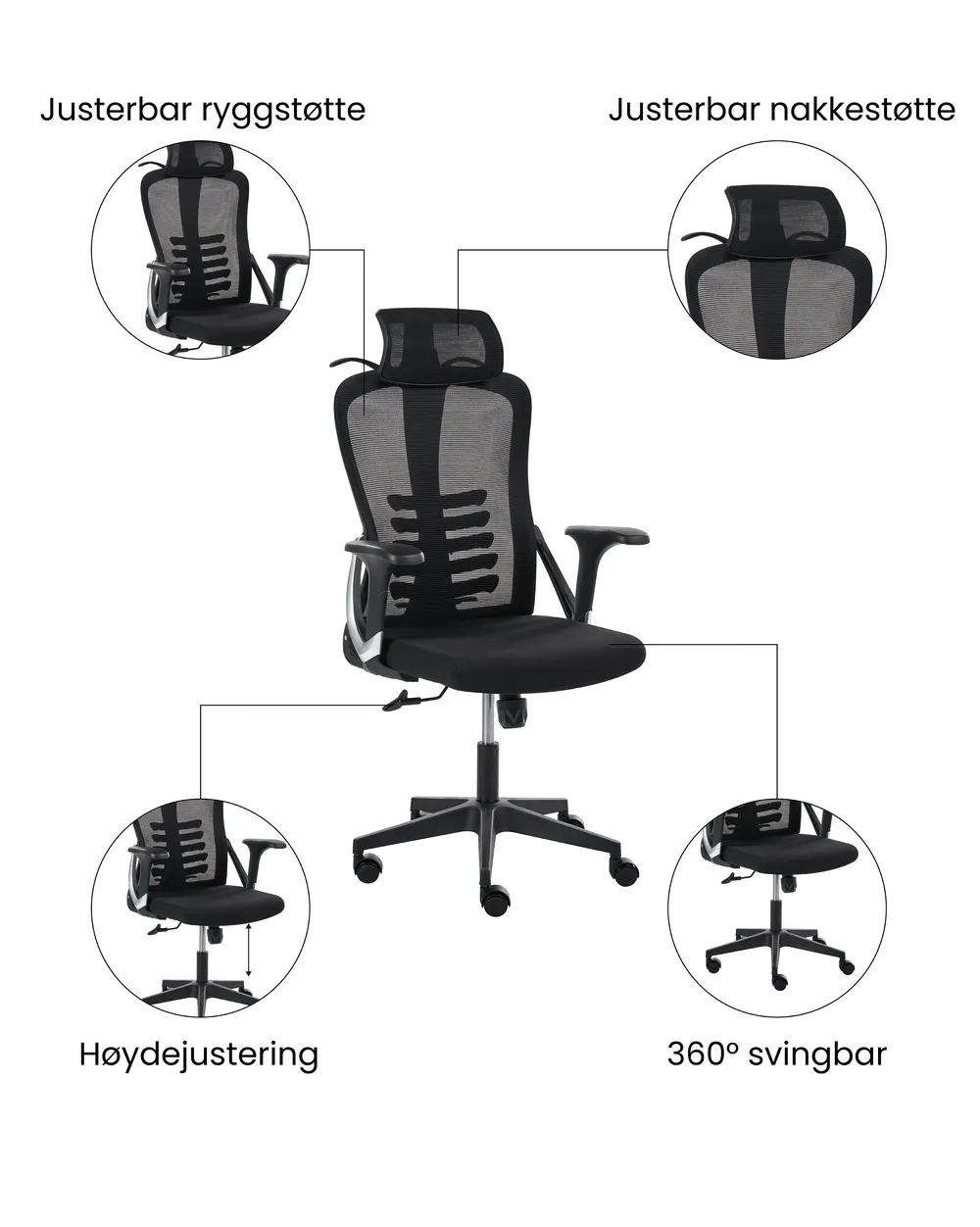Kontorstol ERGONOX Svart_1071050
