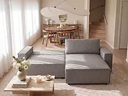 Corner Sofa Bed KARILA with Storage Fabric Grey Left Hand_1154546