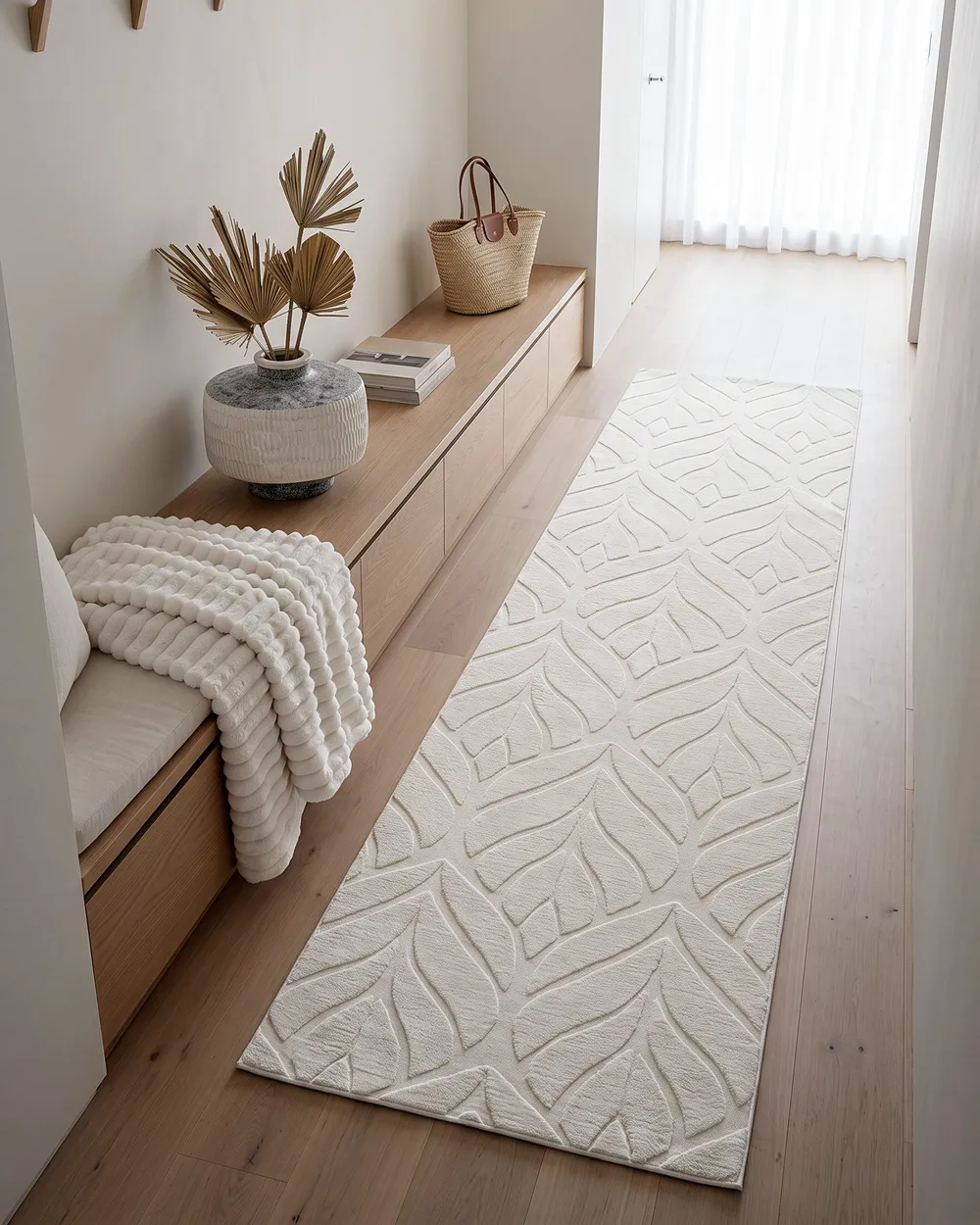 Faux Fur Rug MITCHELL Off-White 80 x 300 cm